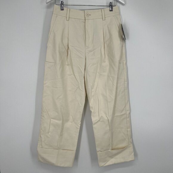 LAUREN Ralph Lauren Women's Relaxed Fit Pleated Trouser Winter Cream Size 4 NWT - Picture 3 of 8